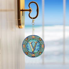 Load image into Gallery viewer, A-Z 26 Letters Double Sided Special Shape Diamond Painting Keychain Pendant (V)