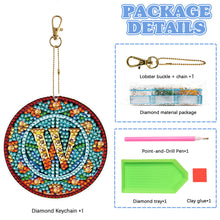 Load image into Gallery viewer, A-Z 26 Letters Double Sided Special Shape Diamond Painting Keychain Pendant (W)