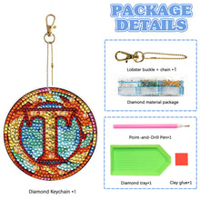 Load image into Gallery viewer, A-Z 26 Letters Double Sided Special Shape Diamond Painting Keychain Pendant (T)