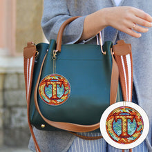 Load image into Gallery viewer, A-Z 26 Letters Double Sided Special Shape Diamond Painting Keychain Pendant (T)