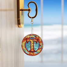 Load image into Gallery viewer, A-Z 26 Letters Double Sided Special Shape Diamond Painting Keychain Pendant (T)