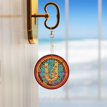 Load image into Gallery viewer, A-Z 26 Letters Double Sided Special Shape Diamond Painting Keychain Pendant (U)