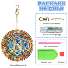Load image into Gallery viewer, A-Z 26 Letters Double Sided Special Shape Diamond Painting Keychain Pendant (N)