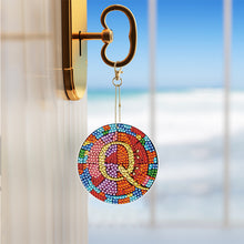 Load image into Gallery viewer, A-Z 26 Letters Double Sided Special Shape Diamond Painting Keychain Pendant (Q)