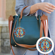 Load image into Gallery viewer, A-Z 26 Letters Double Sided Special Shape Diamond Painting Keychain Pendant (R)