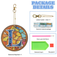 Load image into Gallery viewer, A-Z 26 Letters Double Sided Special Shape Diamond Painting Keychain Pendant (L)