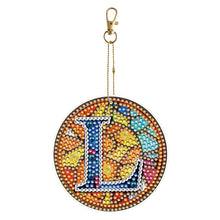 Load image into Gallery viewer, A-Z 26 Letters Double Sided Special Shape Diamond Painting Keychain Pendant (L)