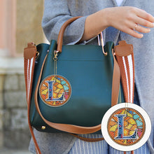 Load image into Gallery viewer, A-Z 26 Letters Double Sided Special Shape Diamond Painting Keychain Pendant (L)