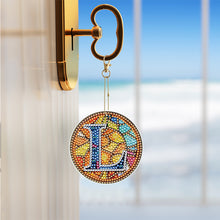 Load image into Gallery viewer, A-Z 26 Letters Double Sided Special Shape Diamond Painting Keychain Pendant (L)