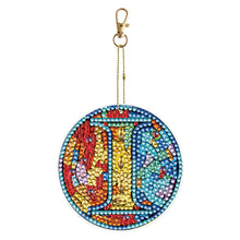 Load image into Gallery viewer, A-Z 26 Letters Double Sided Special Shape Diamond Painting Keychain Pendant (I)