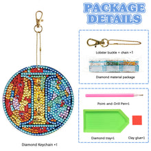 Load image into Gallery viewer, A-Z 26 Letters Double Sided Special Shape Diamond Painting Keychain Pendant (I)