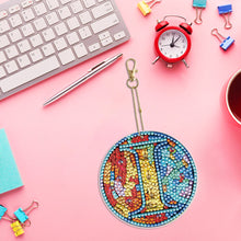 Load image into Gallery viewer, A-Z 26 Letters Double Sided Special Shape Diamond Painting Keychain Pendant (I)