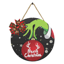 Load image into Gallery viewer, Christmas Wooden Merry Christmas Welcoming Words Crystal Hanging Home Wall Decor