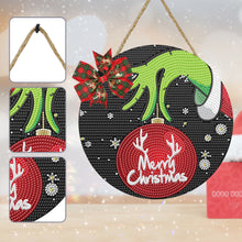 Load image into Gallery viewer, Christmas Wooden Merry Christmas Welcoming Words Crystal Hanging Home Wall Decor