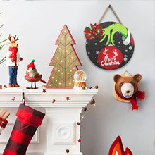 Load image into Gallery viewer, Christmas Wooden Merry Christmas Welcoming Words Crystal Hanging Home Wall Decor