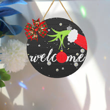 Load image into Gallery viewer, Christmas Wooden Merry Christmas Welcoming Words Crystal Hanging Home Wall Decor