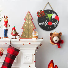 Load image into Gallery viewer, Christmas Wooden Merry Christmas Welcoming Words Crystal Hanging Home Wall Decor