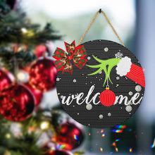 Load image into Gallery viewer, Christmas Wooden Merry Christmas Welcoming Words Crystal Hanging Home Wall Decor