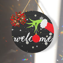 Load image into Gallery viewer, Christmas Wooden Merry Christmas Welcoming Words Crystal Hanging Home Wall Decor