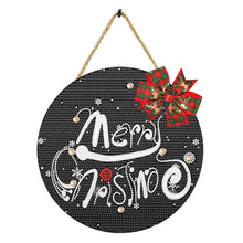 Load image into Gallery viewer, Christmas Wooden Merry Christmas Welcoming Words Crystal Hanging Home Wall Decor