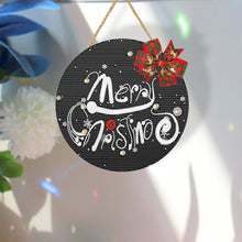 Load image into Gallery viewer, Christmas Wooden Merry Christmas Welcoming Words Crystal Hanging Home Wall Decor