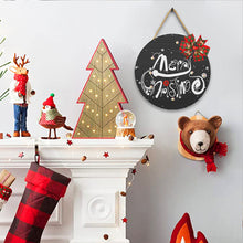Load image into Gallery viewer, Christmas Wooden Merry Christmas Welcoming Words Crystal Hanging Home Wall Decor