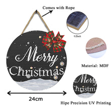 Load image into Gallery viewer, Christmas Wooden Merry Christmas Welcoming Words Crystal Hanging Home Wall Decor
