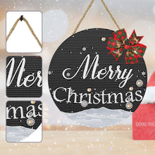 Load image into Gallery viewer, Christmas Wooden Merry Christmas Welcoming Words Crystal Hanging Home Wall Decor