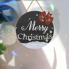 Load image into Gallery viewer, Christmas Wooden Merry Christmas Welcoming Words Crystal Hanging Home Wall Decor