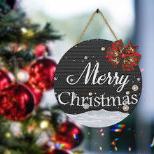 Load image into Gallery viewer, Christmas Wooden Merry Christmas Welcoming Words Crystal Hanging Home Wall Decor