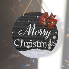 Load image into Gallery viewer, Christmas Wooden Merry Christmas Welcoming Words Crystal Hanging Home Wall Decor