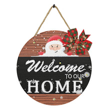 Load image into Gallery viewer, Christmas Wooden Merry Christmas Welcoming Words Crystal Hanging Home Wall Decor