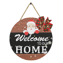 Load image into Gallery viewer, Christmas Wooden Merry Christmas Welcoming Words Crystal Hanging Home Wall Decor