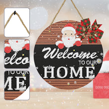 Load image into Gallery viewer, Christmas Wooden Merry Christmas Welcoming Words Crystal Hanging Home Wall Decor