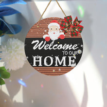 Load image into Gallery viewer, Christmas Wooden Merry Christmas Welcoming Words Crystal Hanging Home Wall Decor