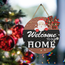 Load image into Gallery viewer, Christmas Wooden Merry Christmas Welcoming Words Crystal Hanging Home Wall Decor