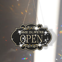 Load image into Gallery viewer, Wooden Shop Sign Open Closed 5D DIY Diamond Painting Dots Pendant for Wall Decor