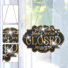 Load image into Gallery viewer, Wooden Shop Sign Open Closed 5D DIY Diamond Painting Dots Pendant for Wall Decor