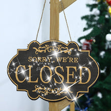 Load image into Gallery viewer, Wooden Shop Sign Open Closed 5D DIY Diamond Painting Dots Pendant for Wall Decor