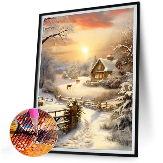 Diamond Painting - Full Round - winter exterior (30*40CM)