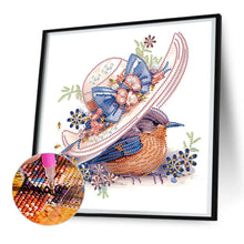 Load image into Gallery viewer, Diamond Painting - Partial Special Shaped - bird under hat (30*30CM)