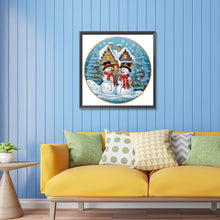 Load image into Gallery viewer, Diamond Painting - Partial Special Shaped - Snowman in front of Christmas door (30*30cm)