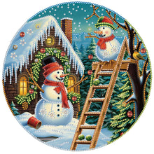 Load image into Gallery viewer, Diamond Painting - Partial Special Shaped - Christmas working snowman (30*30cm)
