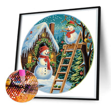Load image into Gallery viewer, Diamond Painting - Partial Special Shaped - Christmas working snowman (30*30cm)