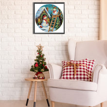 Load image into Gallery viewer, Diamond Painting - Partial Special Shaped - Christmas working snowman (30*30cm)