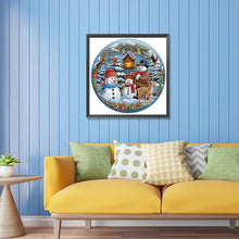 Load image into Gallery viewer, Diamond Painting - Partial Special Shaped - Snowman traveling at Christmas (30*30cm)