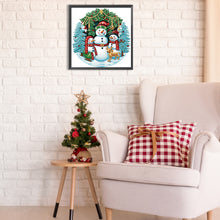Load image into Gallery viewer, Diamond Painting - Partial Special Shaped - Happy Christmas snowman (30*30cm)