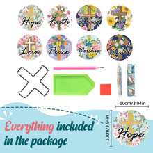 Load image into Gallery viewer, 8PCS Acrylic Cross and Good Words Diamond Painting DIY Coaster for Adults Kids