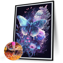 Load image into Gallery viewer, Diamond Painting - Full Round - butterfly on flower (30*40CM)