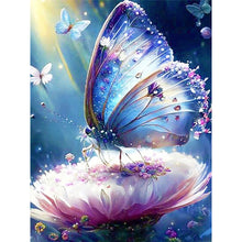 Load image into Gallery viewer, Diamond Painting - Full Round - butterfly on flower (30*40CM)